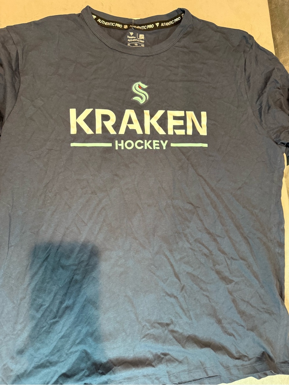 Fanatics Navy Kraken Hockey Short Sleeve Tee with Teal Accents